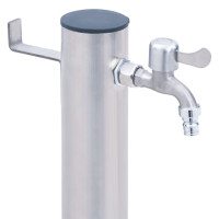 Produktbild för Vattenpost 40 cm rostfritt stål rund