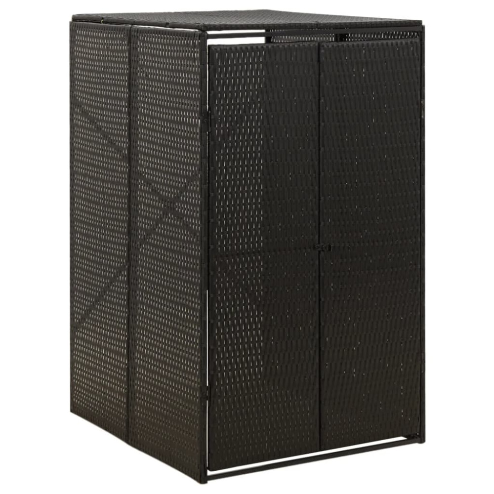 Produktbild för Skjul för soptunna svart 70x80x117 cm konstrotting
