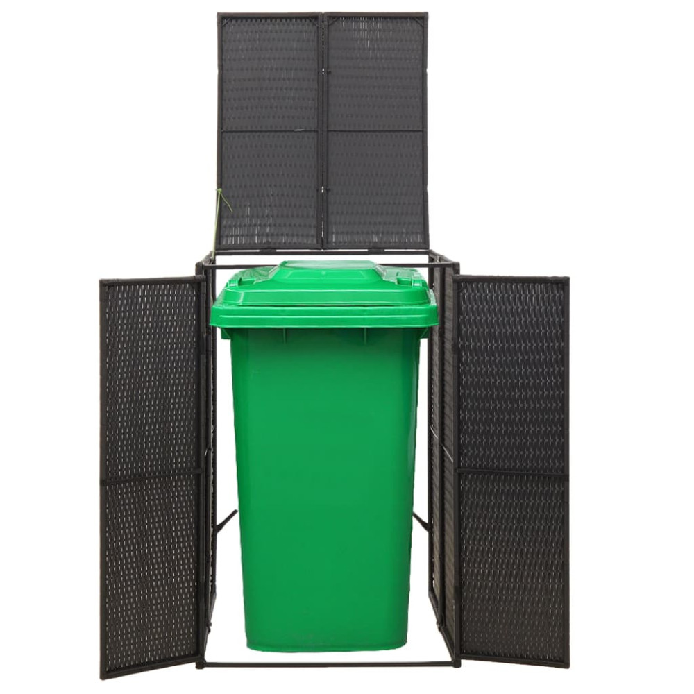Produktbild för Skjul för soptunna svart 70x80x117 cm konstrotting