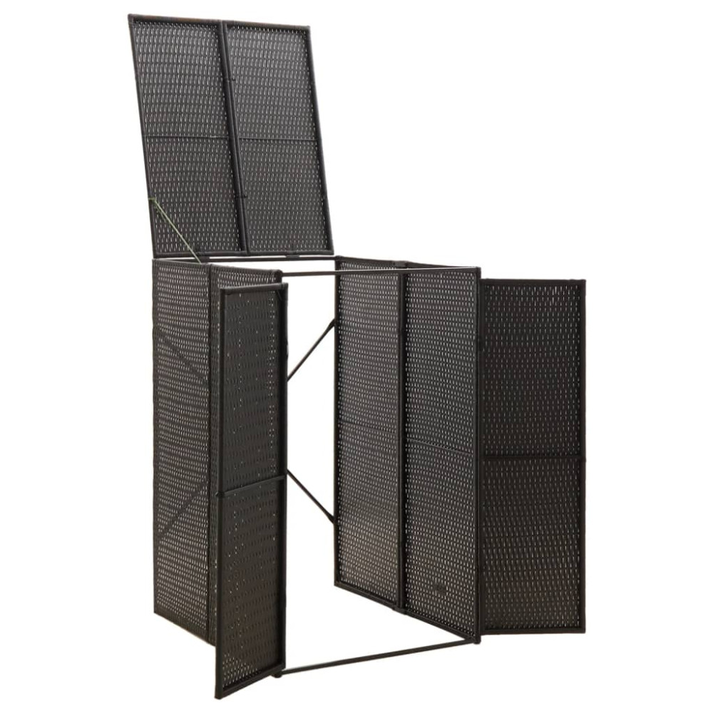 Produktbild för Skjul för soptunna svart 70x80x117 cm konstrotting