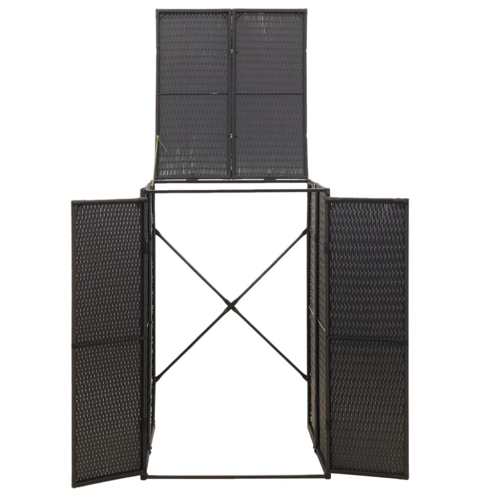 Produktbild för Skjul för soptunna svart 70x80x117 cm konstrotting