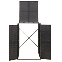 Produktbild för Skjul för soptunna svart 70x80x117 cm konstrotting