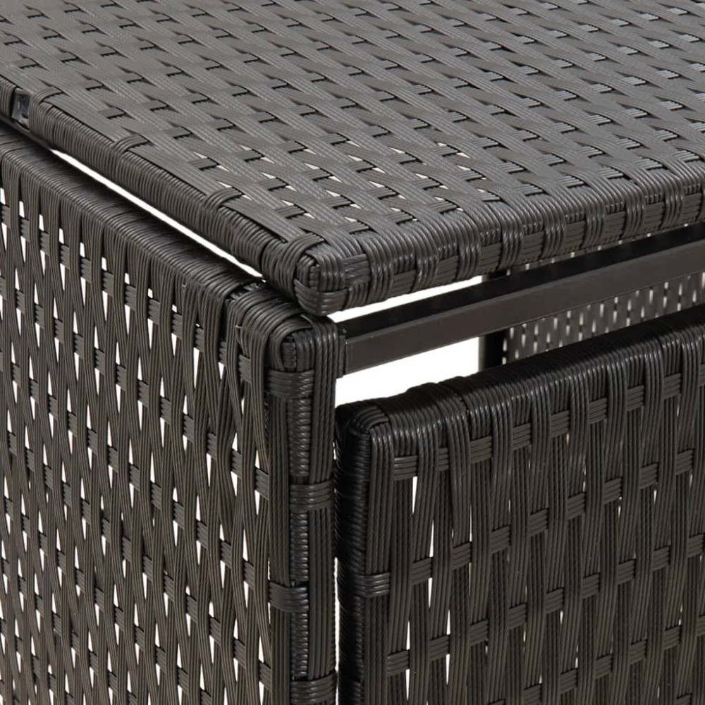 Produktbild för Skjul för soptunna svart 70x80x117 cm konstrotting
