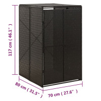 Produktbild för Skjul för soptunna svart 70x80x117 cm konstrotting