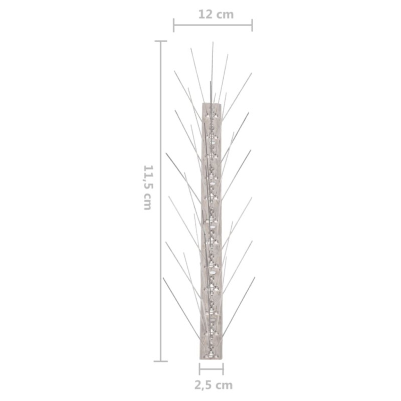 Produktbild för 5-raders Fågelpiggar i rostfritt stål 40 st 20 m