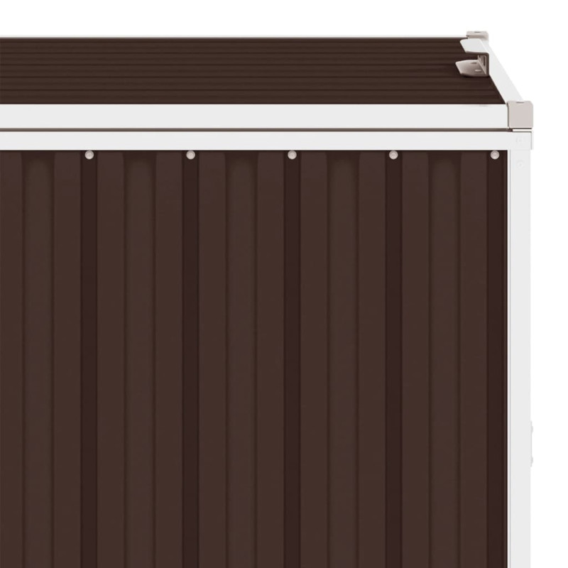 Produktbild för Skjul för tre sopkärl brun 213x81x121 cm stål