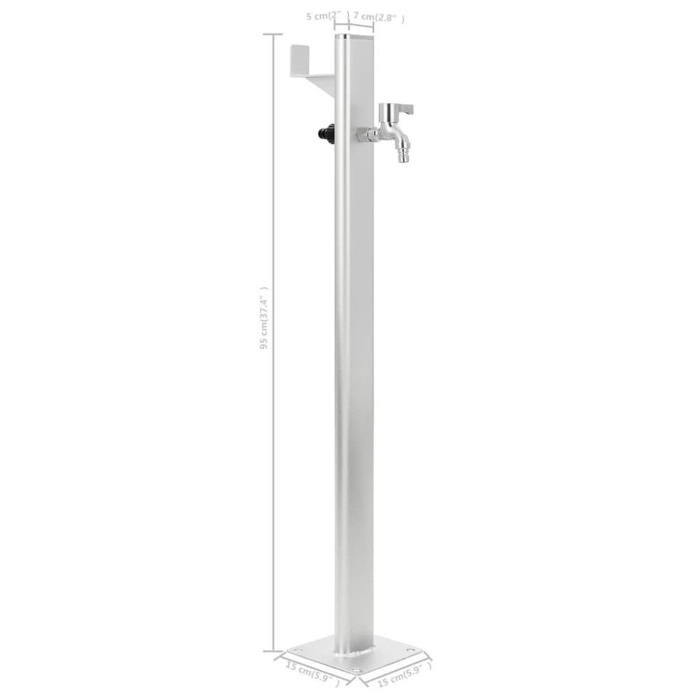 Produktbild för Vattenpost för trädgården 95 cm aluminium