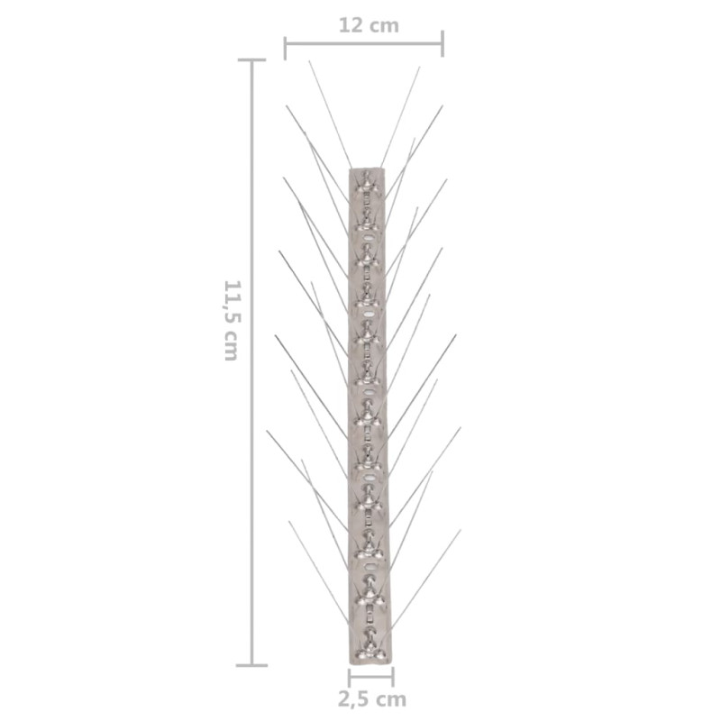 Produktbild för 4-raders Fågelpiggar i rostfritt stål 6 st 3 m