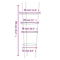 Produktbild för Växtstöd med 4 ringar 5 st grön 90 cm stål