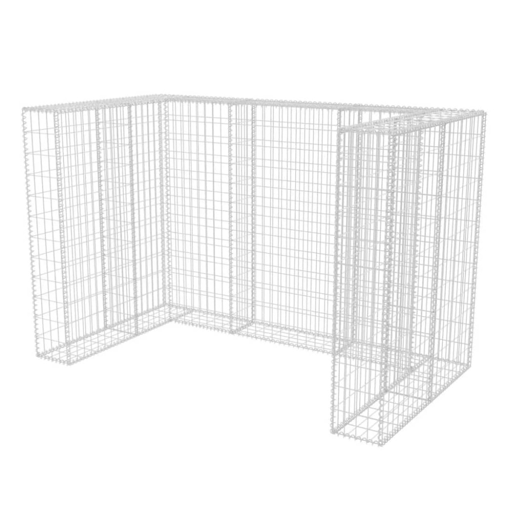 Produktbild för Gabionkorg med skydd för 2 soptunnor stål 180x100x120 cm