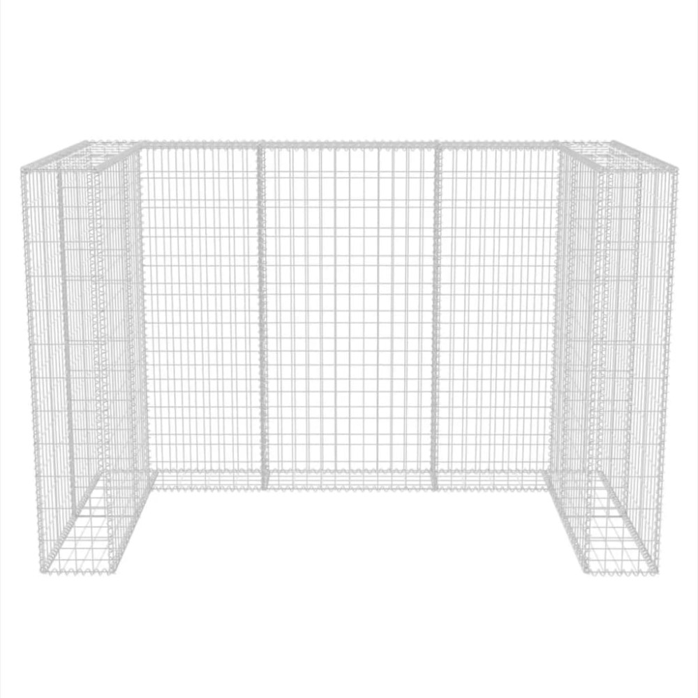 Produktbild för Gabionkorg med skydd för 2 soptunnor stål 180x100x120 cm
