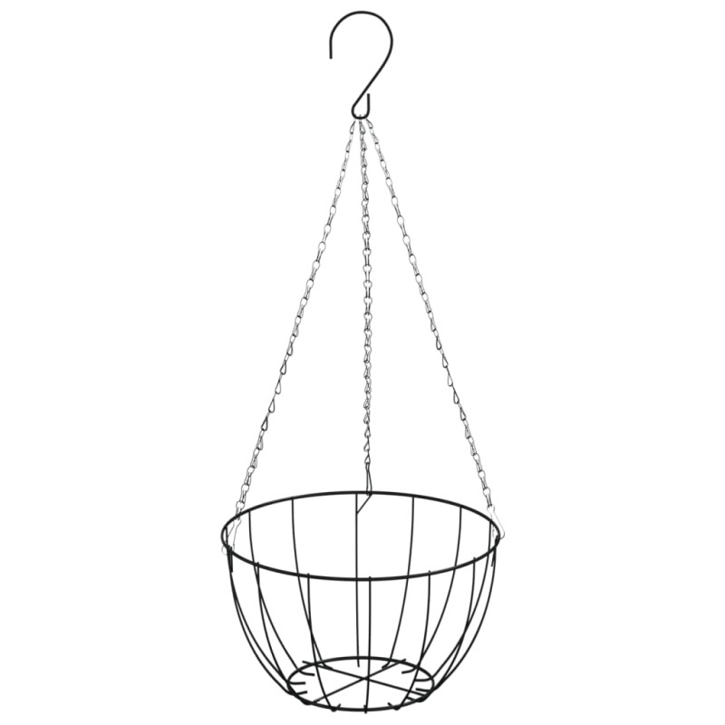 Produktbild för Konsoler med hängande planteringskorgar 4 st svart stål