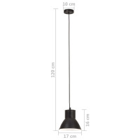 Produktbild för Hänglampa industriell 25 W svart rund 17 cm E27