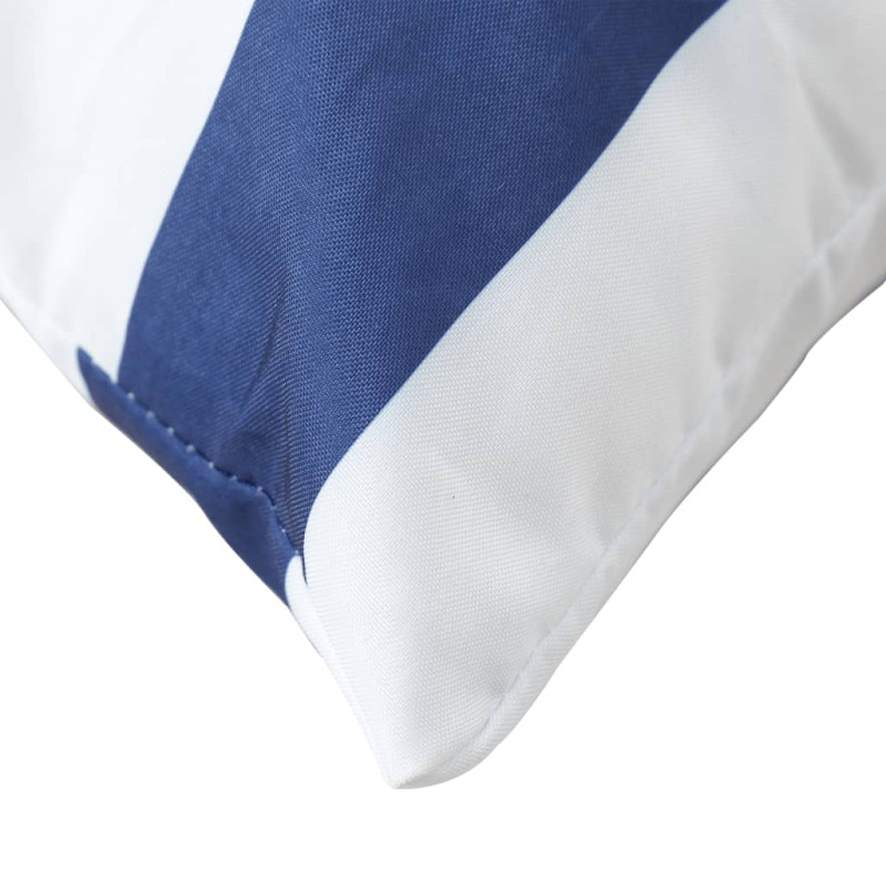 Produktbild för Prydnadskuddar 4 st blå och vit randig 50x50 cm tyg