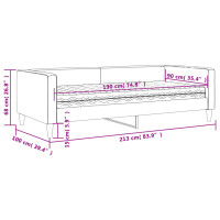 Produktbild för Dagbädd med madrass ljusgrå 90x190 cm tyg