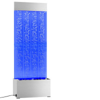 Produktbild för Bubbelpelare med RGB LED rostfritt stål och akryl 110 cm