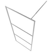 Produktbild för Duschvägg med hylla krom 90x195 cm ESG-glas&aluminium