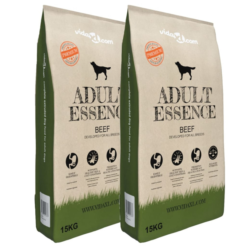 Produktbild för Premium hundmat torr Adult Essence Beef 2 st 30 kg