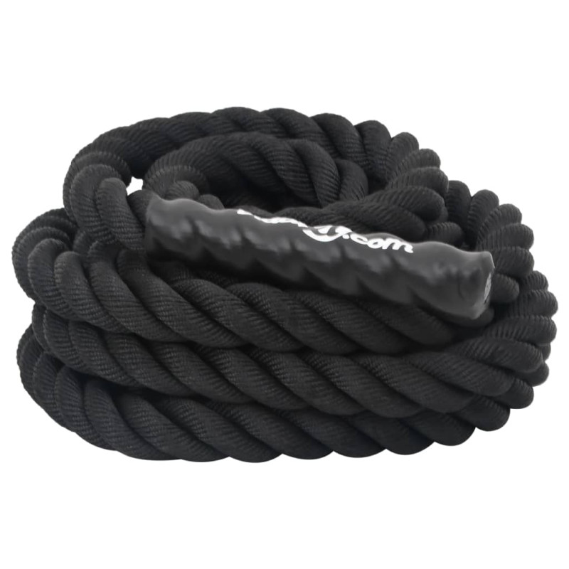 Produktbild för Battle rope svart 6 m 4,5 kg polyester