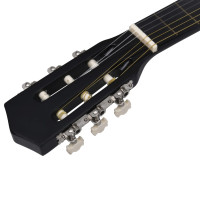 Produktbild för Klassisk gitarr för nybörjare 8 delar svart 1/2 34"