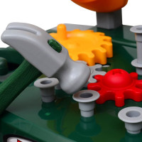 Miniatyr av produktbild för Snickarbänk för barn med verktyg grön/grå