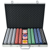 Produktbild för Pokerset med 1000 marker aluminium