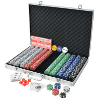 Produktbild för Pokerset med 1000 marker aluminium