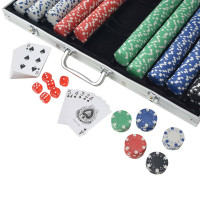 Produktbild för Pokerset med 1000 marker aluminium