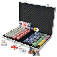 Miniatyr av produktbild för Pokerset med 1000 laser-marker aluminium