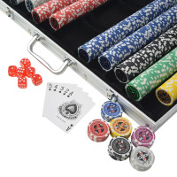 Miniatyr av produktbild för Pokerset med 1000 laser-marker aluminium