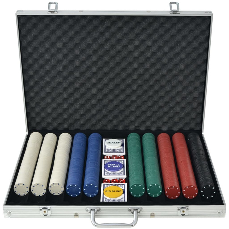 Produktbild för Pokerset med 1000 marker aluminium