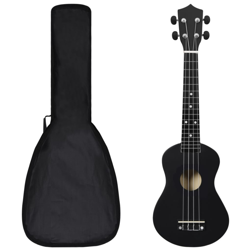 Produktbild för Sopranukulele med väska för barn sopran svart 23"