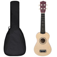 Produktbild för Ukulele med väska för barn sopran ljust trä 21"