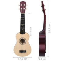 Produktbild för Ukulele med väska för barn sopran ljust trä 21"