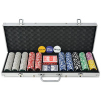 Miniatyr av produktbild för Pokerset med 500 laser-marker aluminium