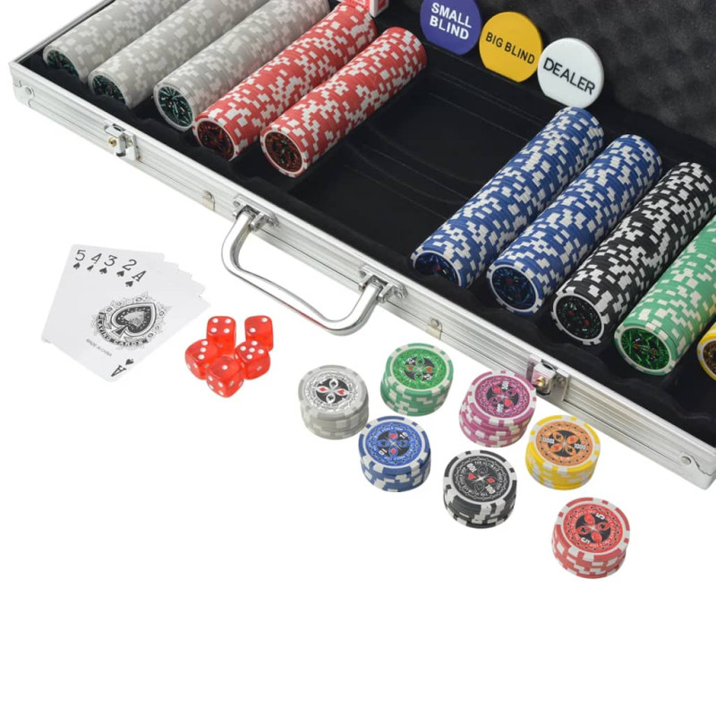 Produktbild för Pokerset med 500 laser-marker aluminium