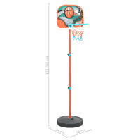 Produktbild för Flyttbar basketkorg justerbar 133-160 cm