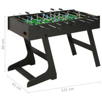 Miniatyr av produktbild för Fotbollsbord hopfällbart 121x61x80 cm svart