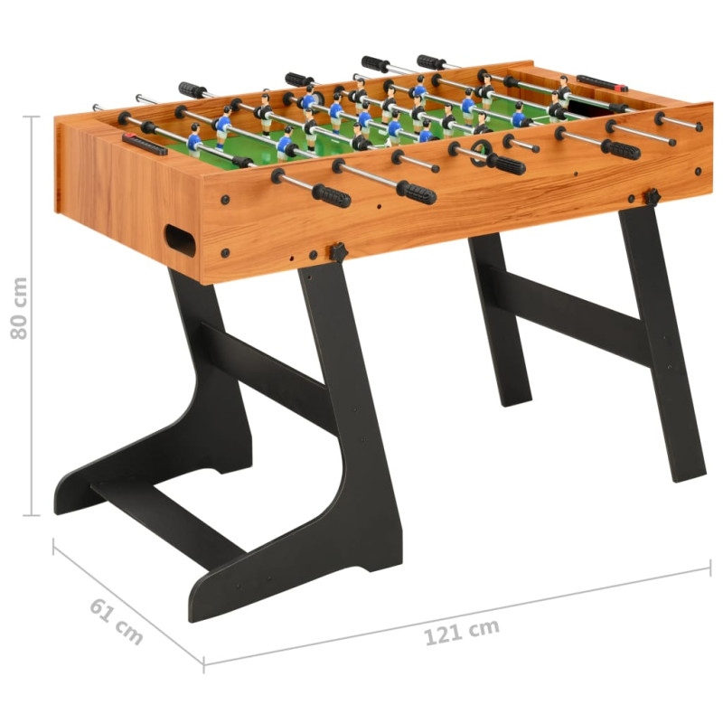 Produktbild för Fotbollsbord hopfällbart 121x61x80 cm ljusbrun