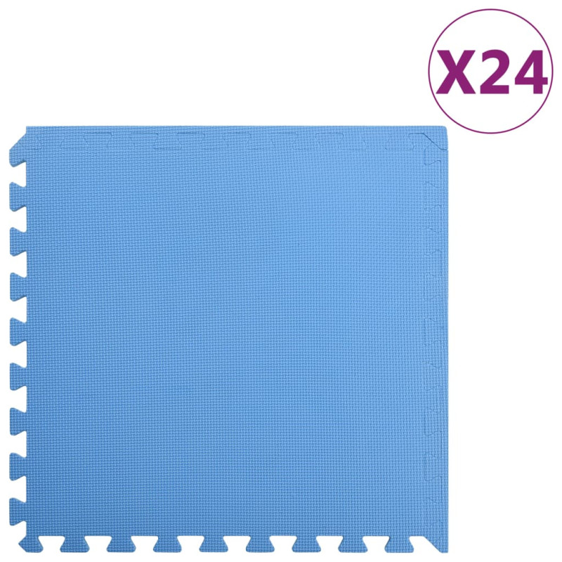 Produktbild för Skyddsmatta 24 st 8,64 ㎡ EVA-skum blå