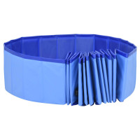 Produktbild för Hopfällbar hundpool blå 200x30 cm PVC