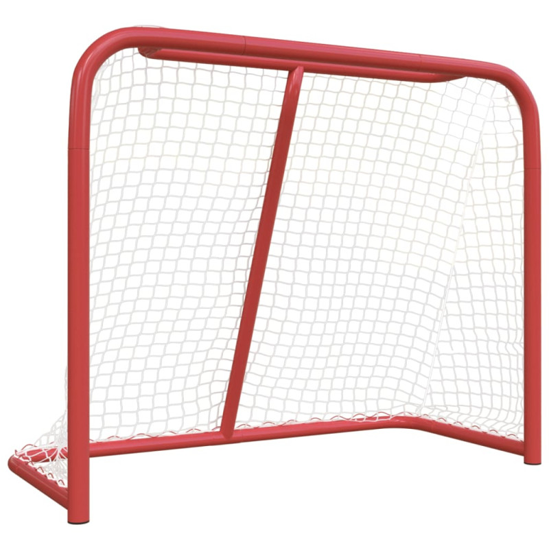 Produktbild för Hockeymål röd och vit 183x71x122 cm polyester