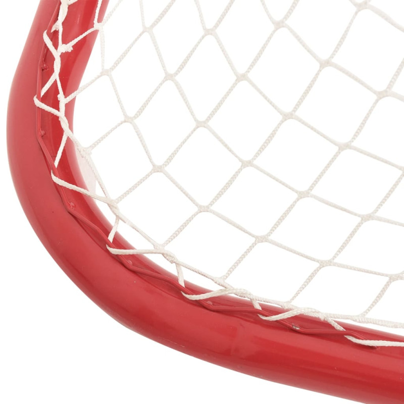 Produktbild för Hockeymål röd och vit 183x71x122 cm polyester