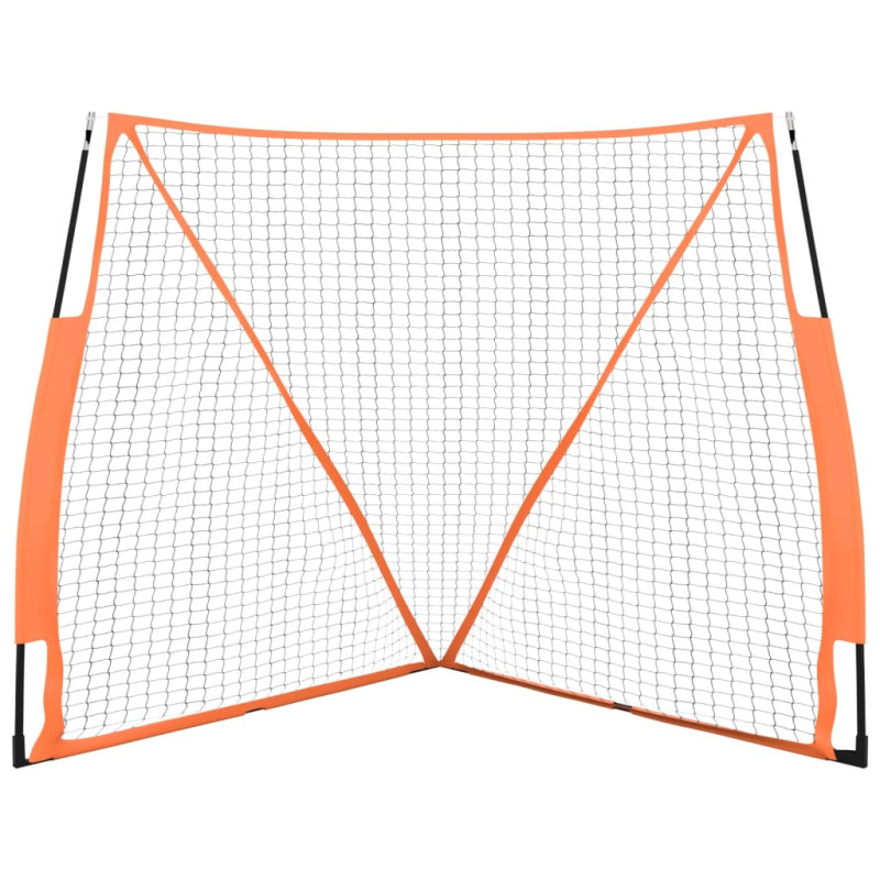 Produktbild för Basebollnät bärbart orange&svart 183x182x183cm stål&polyester