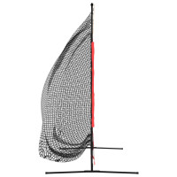 Produktbild för Portabelt baseballnät svart och röd 215x107x216 cm polyester
