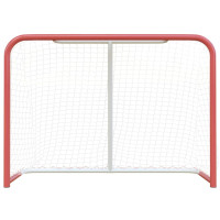 Produktbild för Hockeymål med nät röd & vit 153x60x118 cm stål & polyester