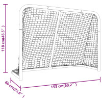 Produktbild för Hockeymål med nät röd & vit 153x60x118 cm stål & polyester