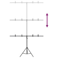 Produktbild för T-stativ svart 151x60x(70-200) cm