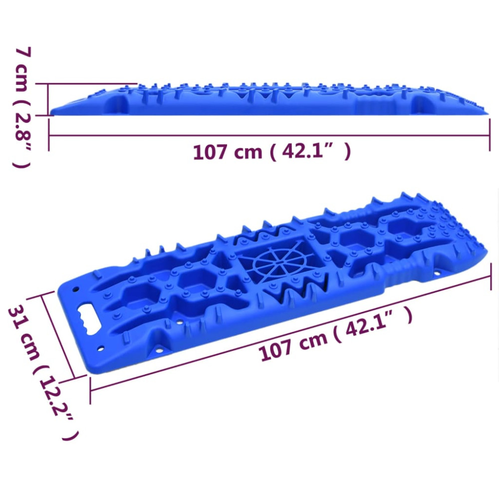 Produktbild för Greppmattor 2 st blå 107x31x7 cm nylon