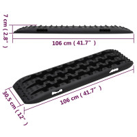 Produktbild för Greppmattor 2 st svart 106x30,5x7 cm nylon